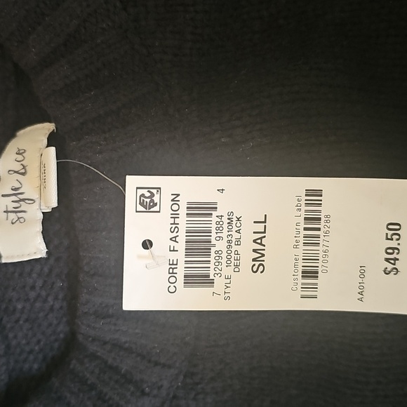 Style & Co Puffy-Sleeve Sweater Size Small Black - Picture 4 of 4